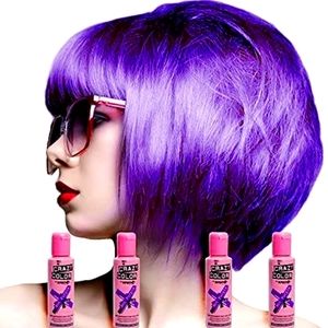 Crazy Color 4x HOT PURPLE of 100ml bottles VEGAN